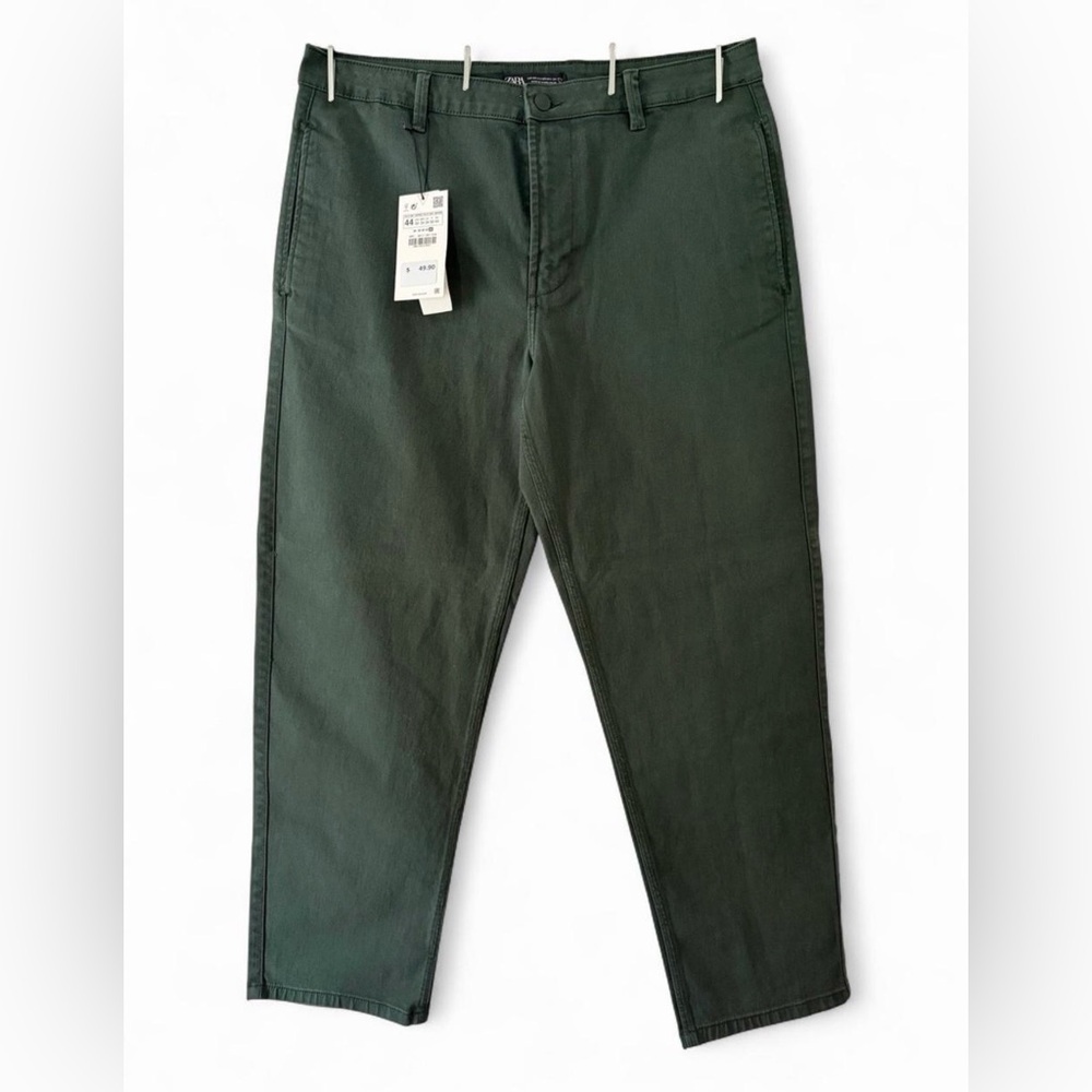 ZARA Men’s Straight Fit Pants – Dark Green (New with Tags)